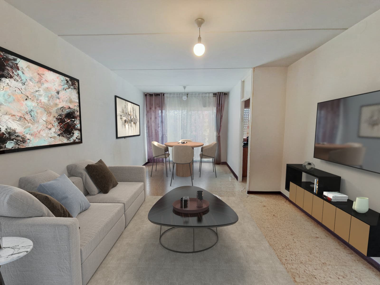 נסיר את הריהוט הקיים ונרהט מחדש, מבלי לפגוע בעיצוב המקורי.